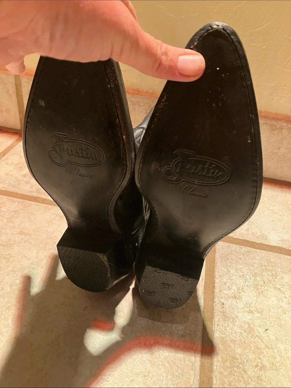 Justin Boots Black Kids Western Cowboy Boots